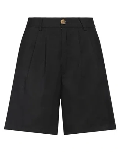 Anine Bing Woman Shorts & Bermuda Shorts Black Size 6 Polyester, Virgin Wool In Blue
