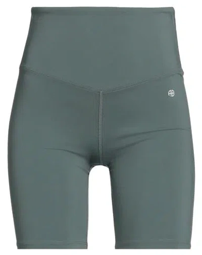 Anine Bing Woman Shorts & Bermuda Shorts Sage Green Size L Polyamide, Elastane