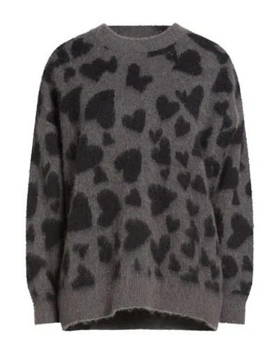 Anine Bing Woman Sweater Charcoal Size M Alpaca Wool, Recycled Polyamide In Gray