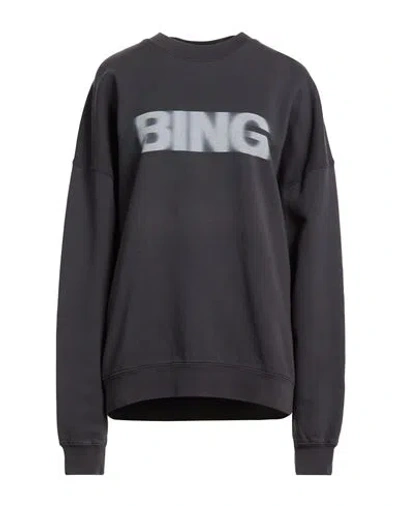 Anine Bing Woman Sweatshirt Charcoal Size L Cotton In Gray