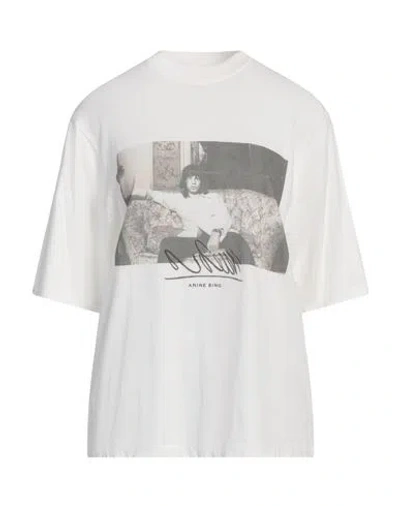 Anine Bing Woman T-shirt Ivory Size S Cotton In White
