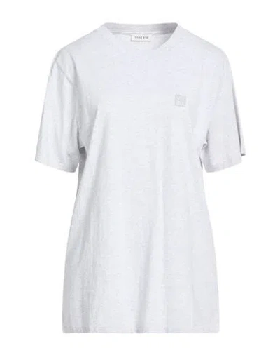 Anine Bing Woman T-shirt Light Grey Size L Cotton In White