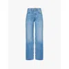 Anine Bing Hugh Logo Patch Wide-leg Jeans In Atlantic Blue