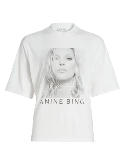 Anine Bing Women's Avi Kate Moss Crewneck T-shirt In White
