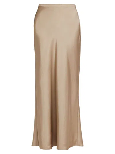 Anine Bing Bar Silk Maxi Skirt In Taupe