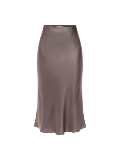 Anine Bing Brown Bar Silk Skirt