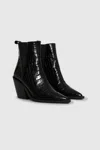 Anine Bing 85mm Bekah Croc Embossed Leather Boots In Multi