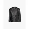 Anine Bing Long Sleeve Leather Jacket In Black