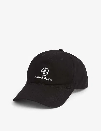Anine Bing Womens Black Jeremy Cotton Baseball Cap