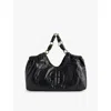 Anine Bing Chain Strap Ruched Detailing Soft Texture Tote In Black