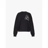 Anine Bing Womens Black Miles Branded Cotton-jersey Sweatshirt