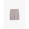 Anine Bing Womens Brown Plaid Kam Elasticated-waist Linen Shorts In Brown Plaid