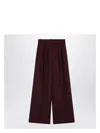 ANINE BING WOMEN'S BURGUNDY LOU PALAZZO TROUSERS