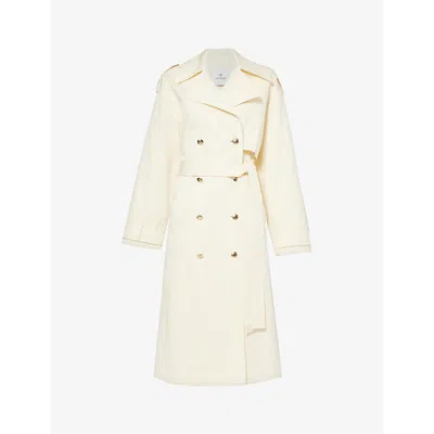 Anine Bing Womens Cream Layton Relaxed-fit Stretch-cotton Trench Coat