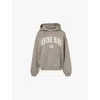 Anine Bing Harvey Logo Hooded Cotton Sweatshirt In Dust Olive