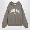 Anine Bing Harvey Logo Hooded Cotton Sweatshirt In Green