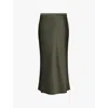 ANINE BING WOMENS ANINE BING BAR ELASTICATED-WAIST BIAS-CUT SILK MIDI SKIRT