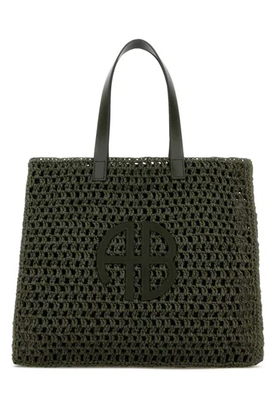 Anine Bing Women Green Rio Large Tote In Blue
