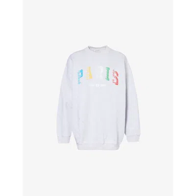 Anine Bing Womens Grey Paris Logo-print Cotton-jersey Sweatshirt