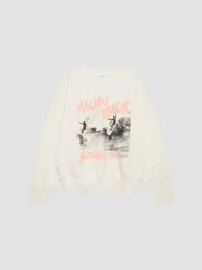 Anine Bing Women's Harry Shrunken Graphic Cotton Sweatshirt In White