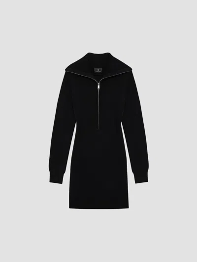Anine Bing Women's June Rib-knit Mini Dress In Black