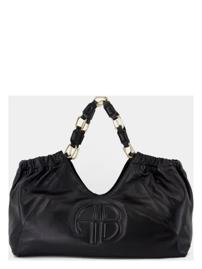 Anine Bing Medium Kate Leather Tote Bag In Black