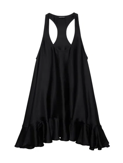 Anine Bing Black Lilith Dress In Silk Blend