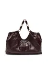 Anine Bing Chain Strap Ruched Detailing Soft Texture Tote In Burgundy
