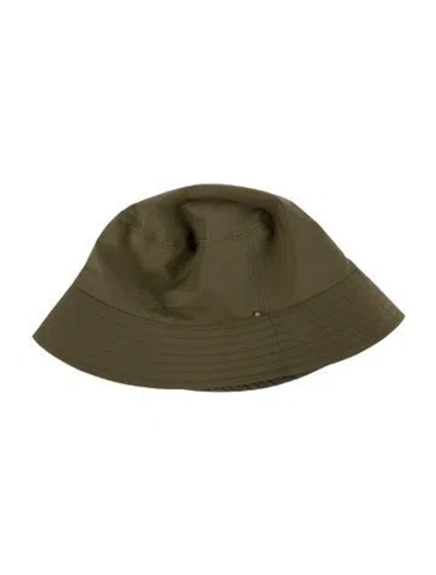 Pre-owned Anine Bing Women's Nylon Bucket Hat In Green