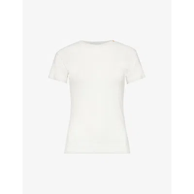 Anine Bing Womens Off White Amani Short-sleeve Cashmere-blend Knitted T-shirt