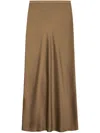 Anine Bing Bar Silk Midi Skirt In Marrone