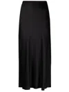 Anine Bing Bar Fluted Silk Skirt In Nero