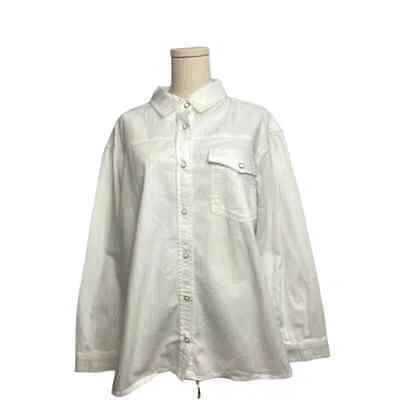 Pre-owned Anine Bing Women's Sloan Shirt Large In White
