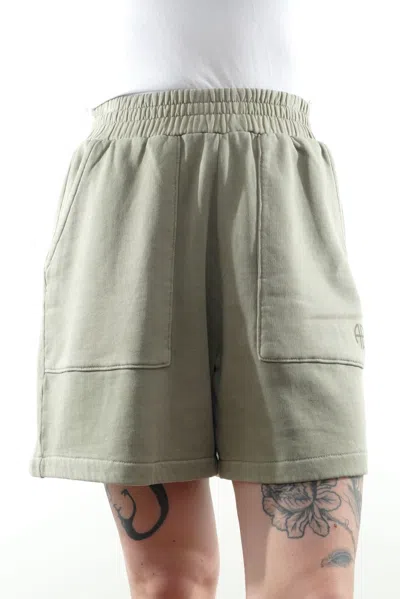 Pre-owned Anine Bing Women's Sweat Shorts S Green Olive Uni Sporty 100% Cotton