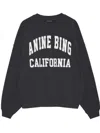 Anine Bing Miles Relaxed-fit Oversized Cotton Sweatshirt With Contrasting Logo In Nero
