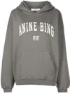 Anine Bing Harvey Combed-cotton Hoodie In Verde
