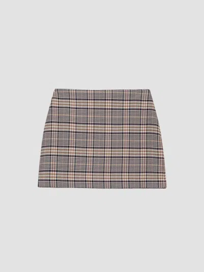Anine Bing Women's Tierra Check Mini Skirt In Neutral