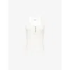 Anine Bing Womens Ivory Alessia Sleeveless Stretch-cotton Top Xs In White