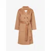 Anine Bing Womens Camel Dylan Belted Wool And Cashmere Coat In Brown