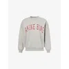 Anine Bing Spencer Logo Print Sweatshirt In Grey Melange