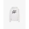Anine Bing Harvey Logo Jersey Sweatshirt Hoodie In Heather Grey