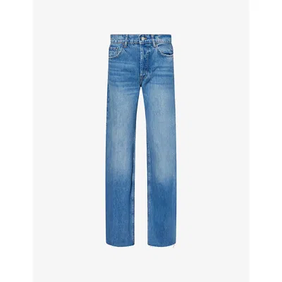 Anine Bing Womens Panama Blue Hugh Wide-leg Denim Jeans