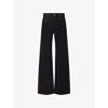 Anine Bing Logo-patch Wide-leg Jeans In Black