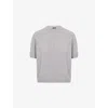 Anine Bing Womens Medium Heather Grey Jackson Short-sleeves Cashmere Jumper In Gray