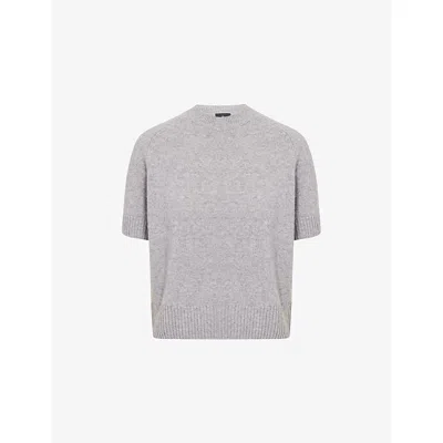 Anine Bing Womens Medium Heather Grey Jackson Short-sleeves Cashmere Jumper In Gray