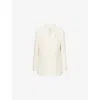 Anine Bing Womens Cream Jasmine Peak-lapels Stretch-woven Blazer In White