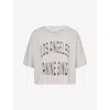 Anine Bing Womens Grey Johnny Cropped Cotton-jersey T-shirt In Gray