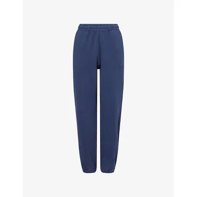 Anine Bing Womens Washed Navy Karter Relaxed-fit Cotton-jersey Jogging Bottoms In Blue
