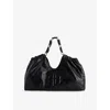 Anine Bing Chain Strap Ruched Detailing Soft Texture Tote In Black
