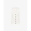 Anine Bing Womens Ivory Lawrence V-neck Stretch-wool Blend Vest In White